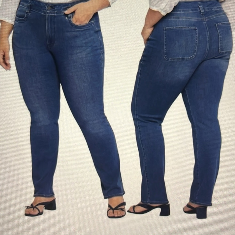NYDJ Women's Marilyn Straight Denim Jean Medium Wash Size 20w
